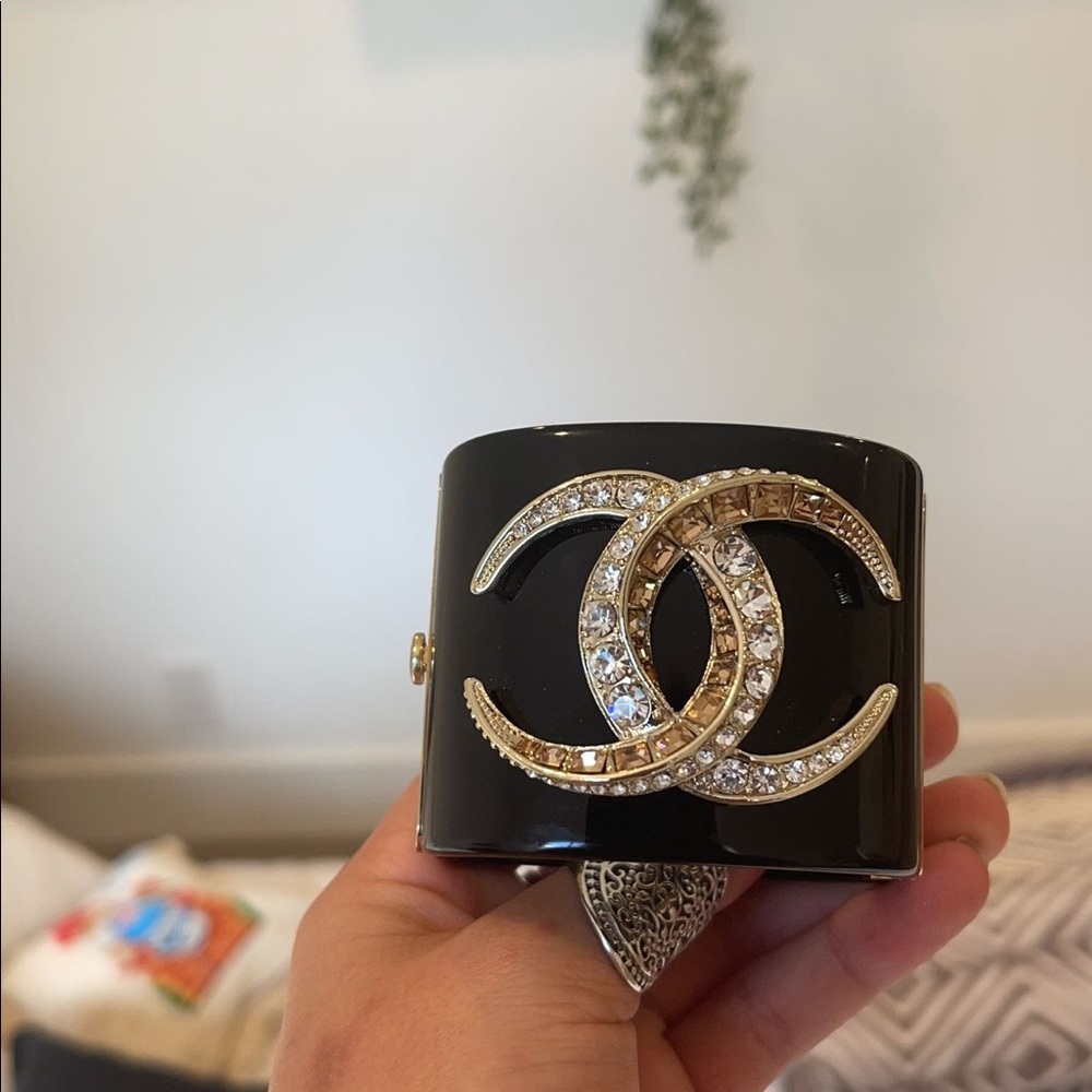 CHANEL wide cuff bracelet